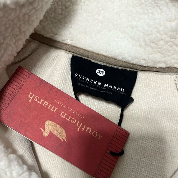 Southern Marsh 1/4 snap up olive Sherpa size XS - Picture 4 of 4